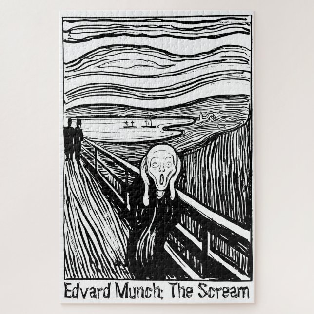 Edvard Munch Lithograph The Scream Art 1000 Piece Jigsaw Puzzle (Vertical)