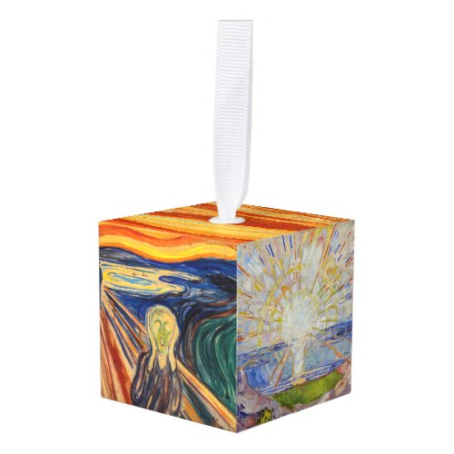 Edvard Munch _ Masterpieces Selection Cube Ornament