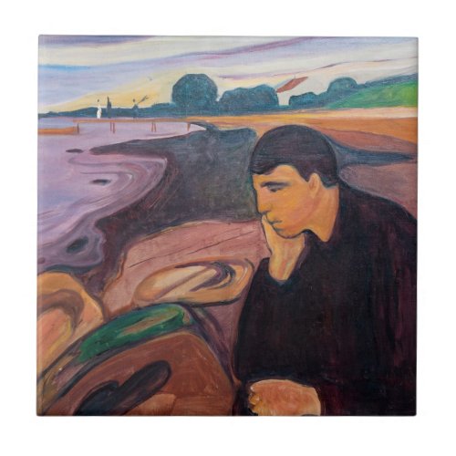 Edvard Munch _ Melancholy 1894 Ceramic Tile