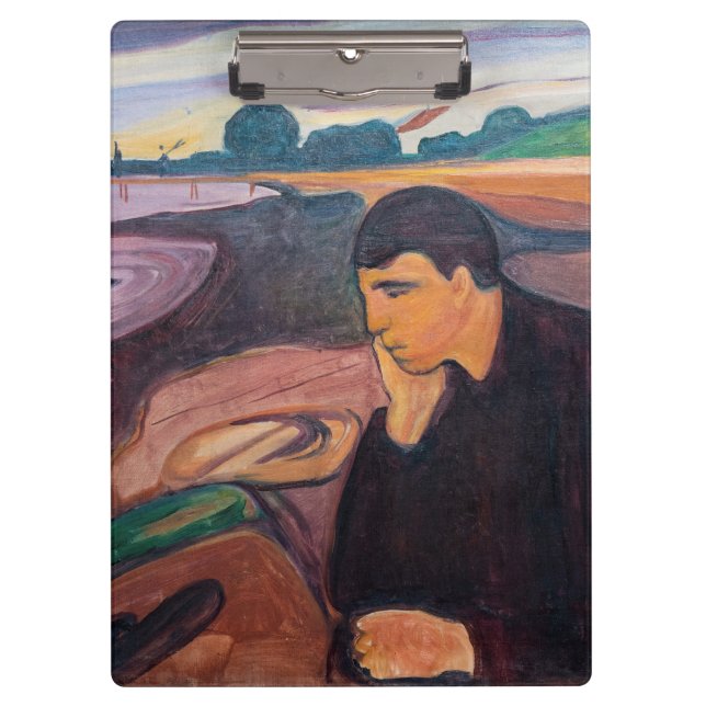 Edvard Munch - Melancholy 1894 Clipboard (Front)
