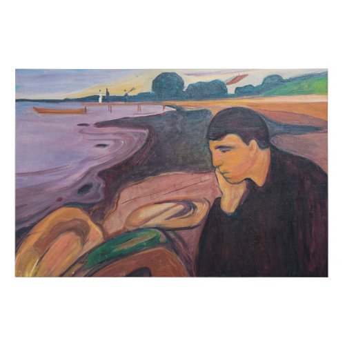 Edvard Munch _ Melancholy 1894 Faux Canvas Print