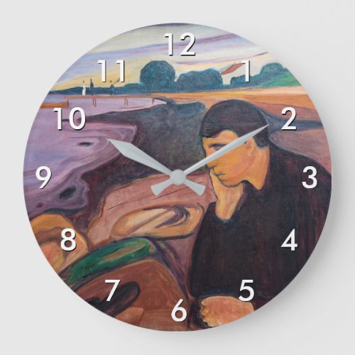 Edvard Munch _ Melancholy 1894 Large Clock