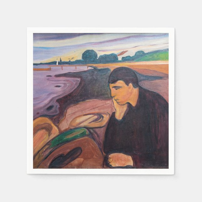 Edvard Munch - Melancholy 1894 Napkins (Front)