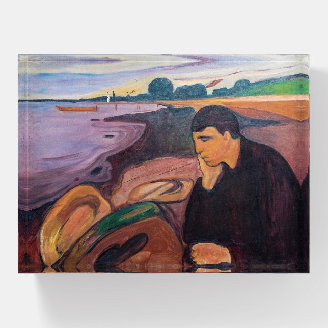 Edvard Munch - Melancholy 1894 Paperweight (Front)