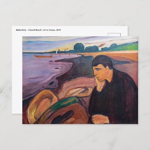 Edvard Munch _ Melancholy 1894 Postcard