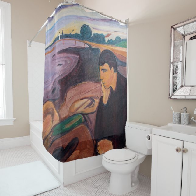 Edvard Munch - Melancholy 1894 Shower Curtain (In Situ)