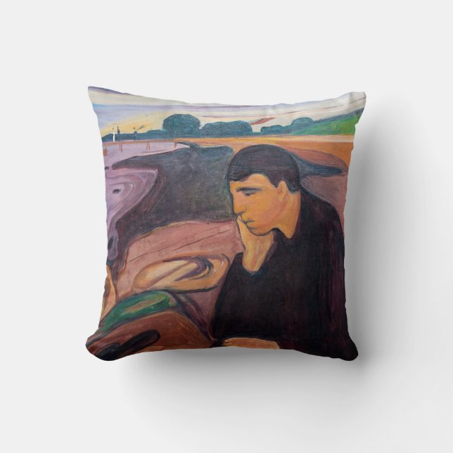 Edvard Munch - Melancholy 1894 Throw Pillow (Front)