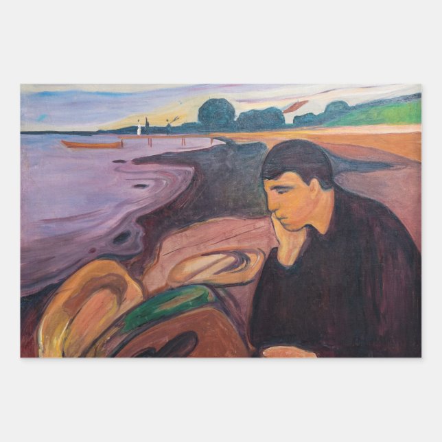 Edvard Munch - Melancholy 1894 Wrapping Paper Sheets (Front)