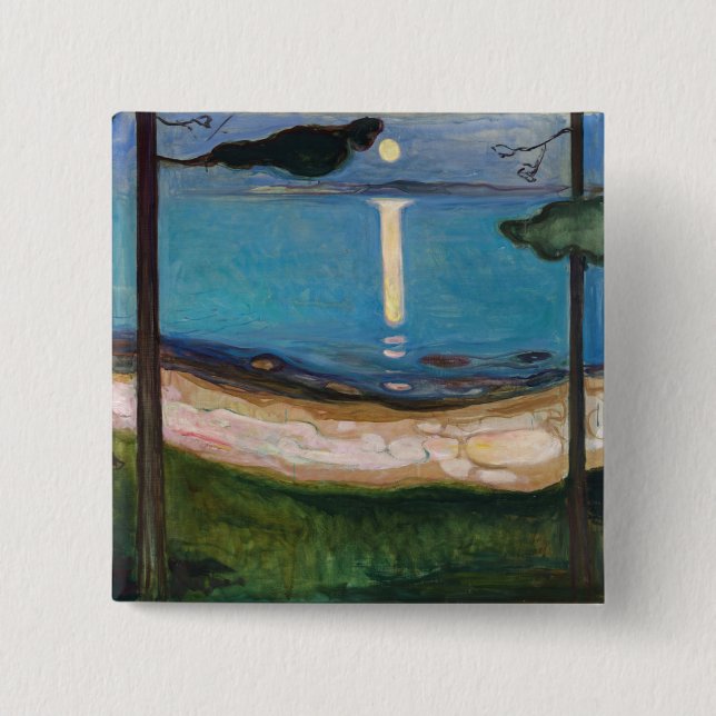 Edvard Munch - Moonlight Button (Front)