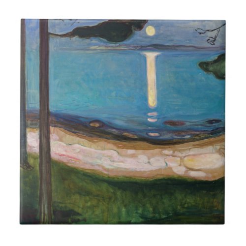 Edvard Munch _ Moonlight Ceramic Tile