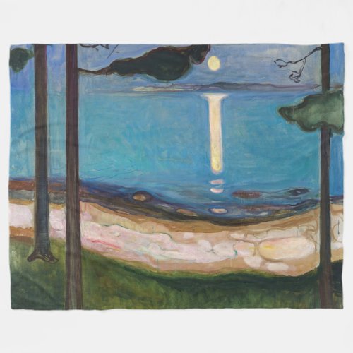 Edvard Munch _ Moonlight Fleece Blanket