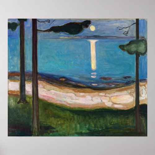 Edvard Munch _ Moonlight Poster