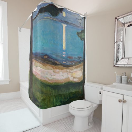 Edvard Munch _ Moonlight Shower Curtain