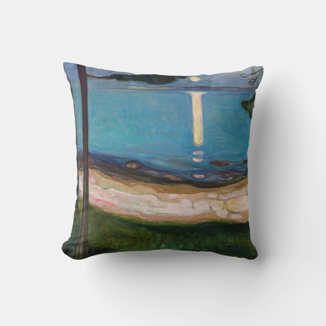 Edvard Munch - Moonlight Throw Pillow (Front)