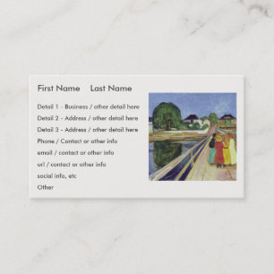 Edvard Munch Painting Girls on the Bridge (c 1902) Business Card