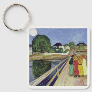 Edvard Munch Painting Girls on the Bridge (c 1902) Keychain
