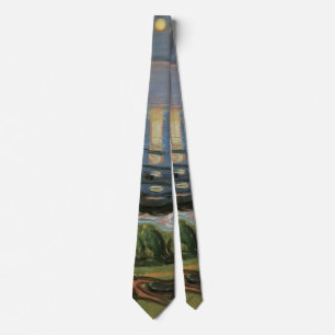 Edvard Munch Painting, Summer Night by the Beach Neck Tie