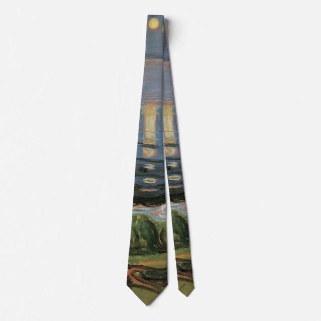 Edvard Munch Painting, Summer Night by the Beach Neck Tie (Front)