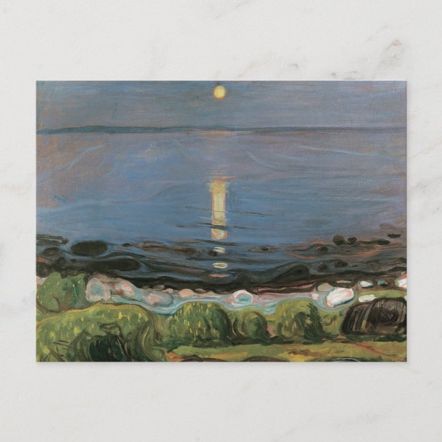 Edvard Munch Painting, Summer Night by the Beach Postcard (Front)
