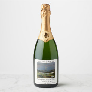 Edvard Munch Painting, Summer Night by the Beach Sparkling Wine Label