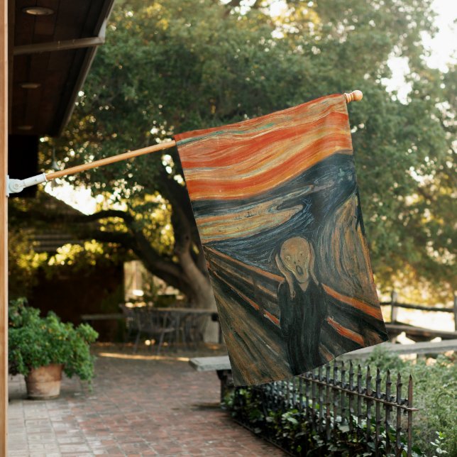 Edvard Munch Painting The Scream (Skrik) 1893 House Flag (In SItu)