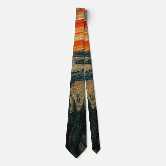 Edvard Munch Painting The Scream (Skrik) 1893 Neck Tie (Front)
