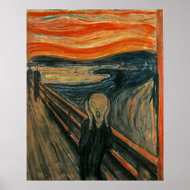 EROSTIKA「SPRING SCREAM」シルクスクリーン Edvard Munch Painting The Scream (Skrik) 1893 Poster | Zazzle