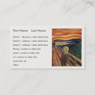Edvard Munch Painting The Scream (Skrik) 1910 Business Card