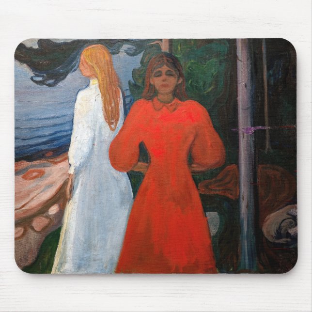 Edvard Munch - Red and White Mouse Pad (Front)