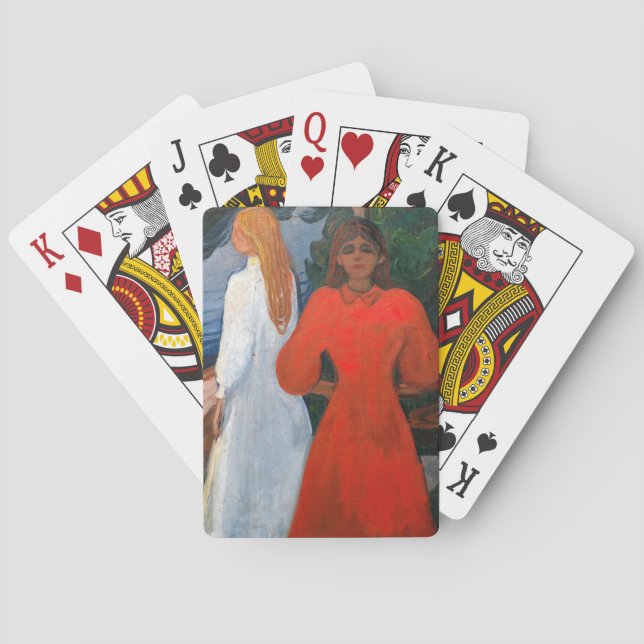 Edvard Munch - Red and White Poker Cards (Back)
