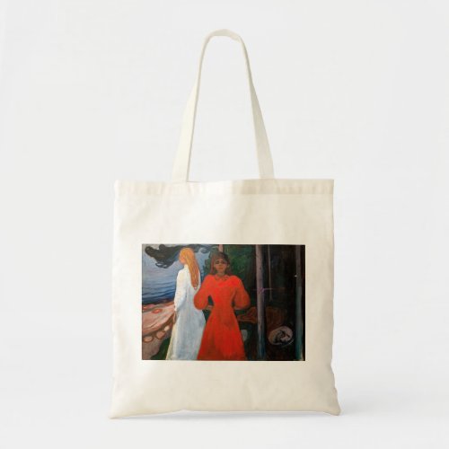 Edvard Munch _ Red and White Tote Bag