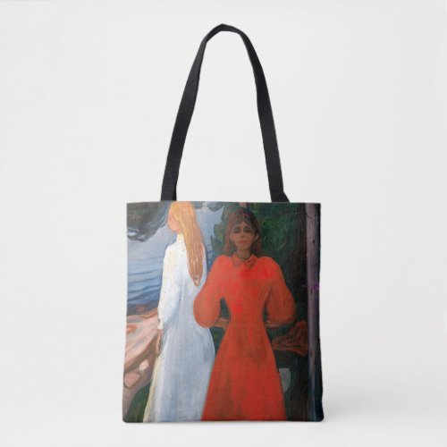 Edvard Munch _ Red and White Tote Bag