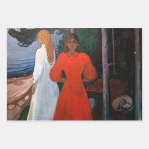 Edvard Munch - Red and White Wrapping Paper Sheets