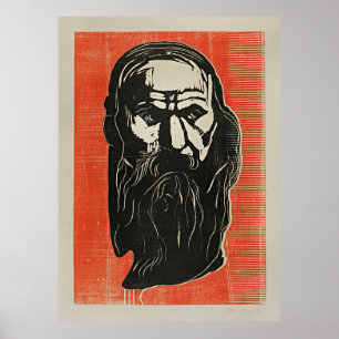 Edvard Munch’s Head of an Old Man with Beard  Poster