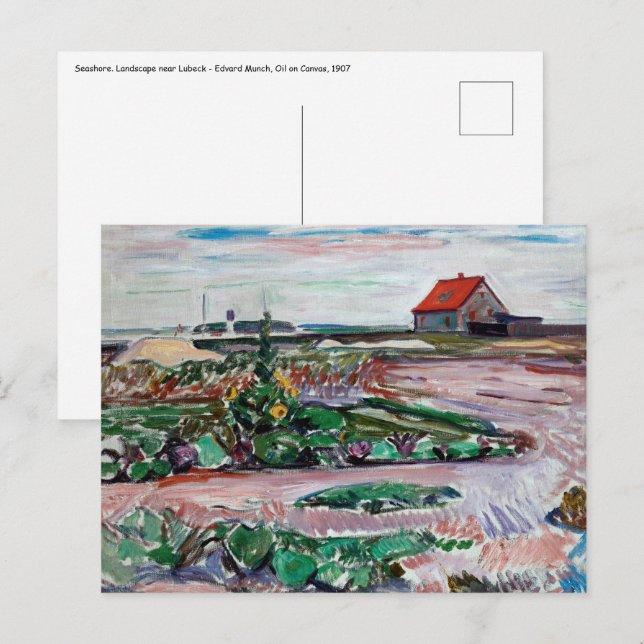 Edvard Munch - Seashore. Landscape near Lubeck Postcard (Front/Back)