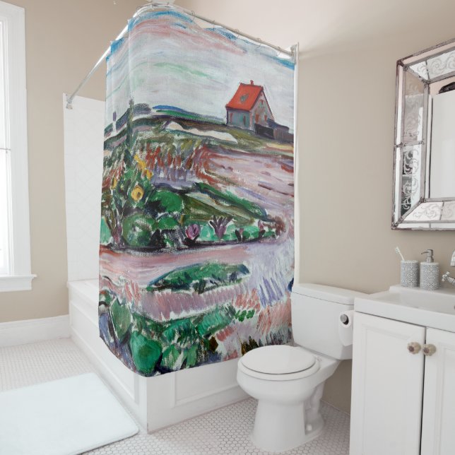 Edvard Munch - Seashore. Landscape near Lubeck Shower Curtain (In Situ)