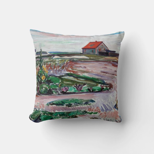 Edvard Munch - Seashore. Landscape near Lubeck Throw Pillow (Front)
