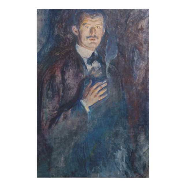Edvard Munch - Self-Portrait with Cigarette Faux Canvas Print (Front)