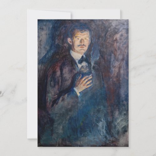 Edvard Munch _ Self_Portrait with Cigarette Invitation
