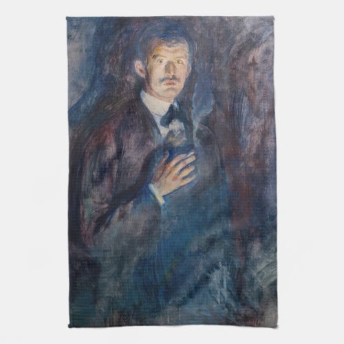 Edvard Munch _ Self_Portrait with Cigarette Kitchen Towel
