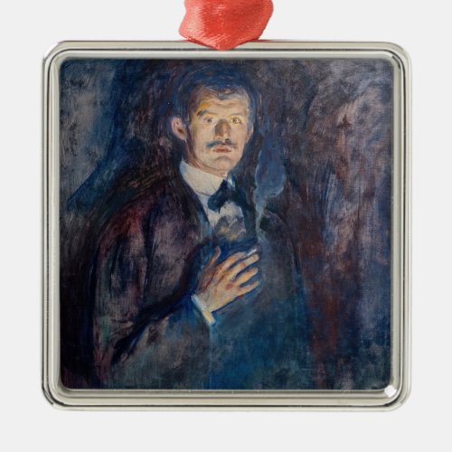 Edvard Munch _ Self_Portrait with Cigarette Metal Ornament