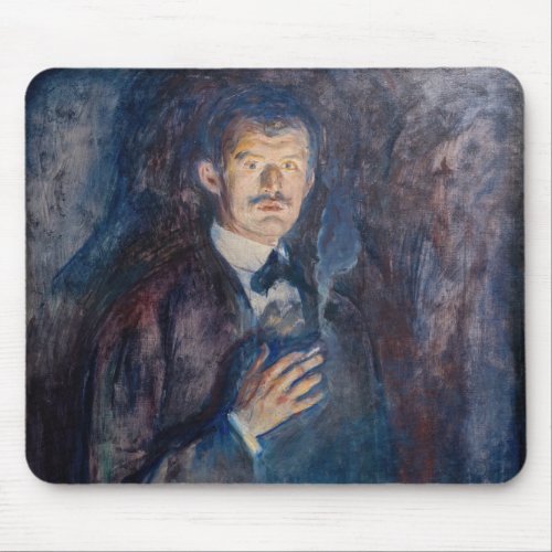 Edvard Munch _ Self_Portrait with Cigarette Mouse Pad