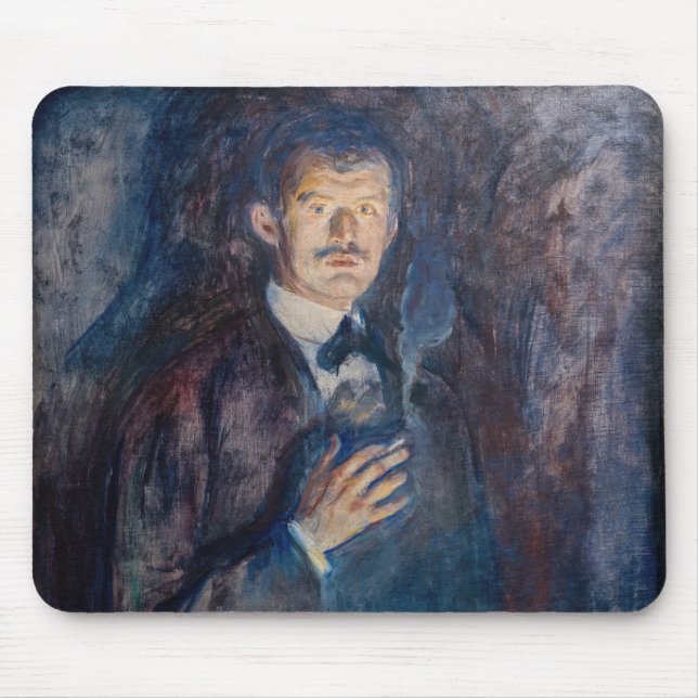 Edvard Munch - Self-Portrait with Cigarette Mouse Pad (Front)