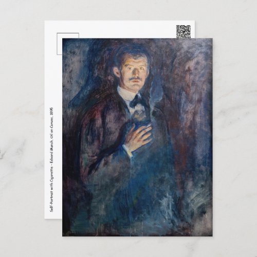 Edvard Munch _ Self_Portrait with Cigarette Postcard