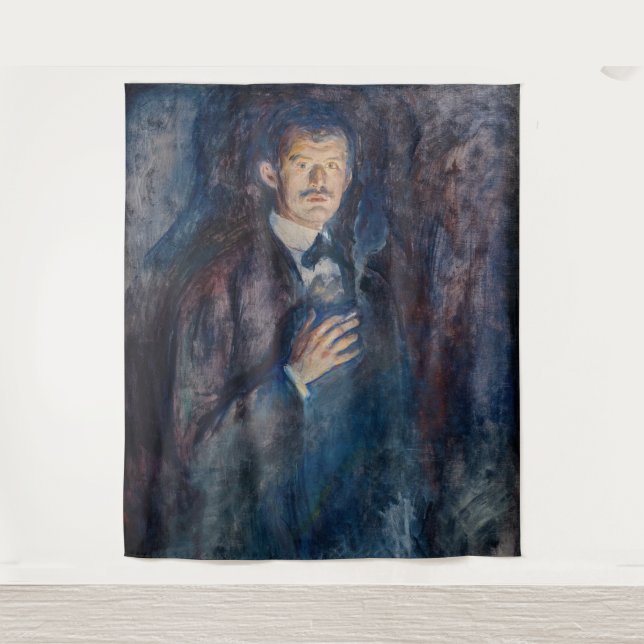 Edvard Munch - Self-Portrait with Cigarette Tapestry (Front)