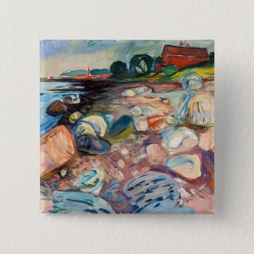 Edvard Munch _ Shore with Red House Button
