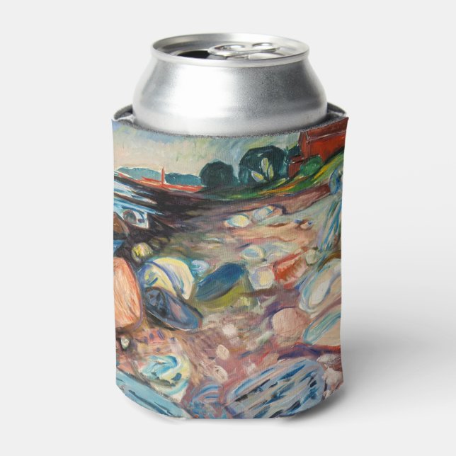 Edvard Munch - Shore with Red House Can Cooler (Can Front)