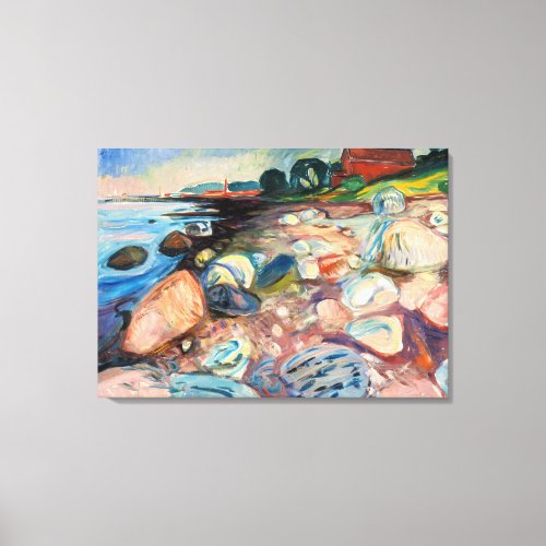 Edvard Munch _ Shore with Red House Canvas Print