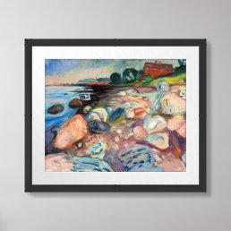 Edvard Munch - Shore with Red House Framed Art