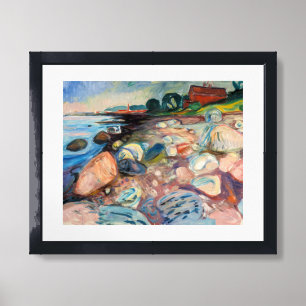 Edvard Munch - Shore with Red House Framed Art